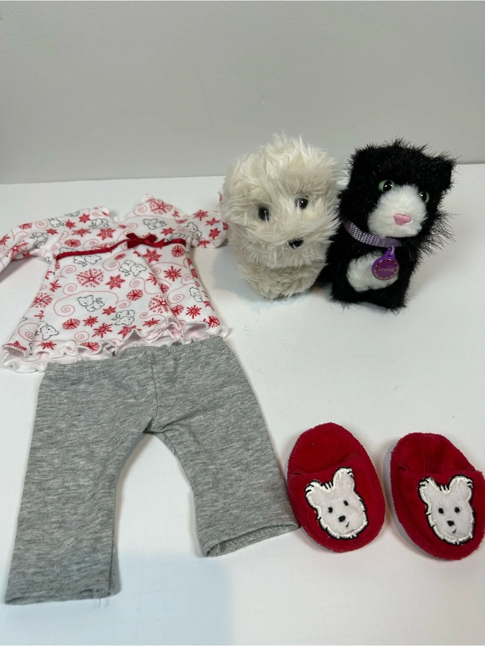 American Girl Doll 18” Doll Clothes Lot Bundle Coconut Pajama Set Cat Licorice